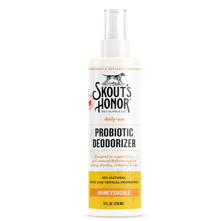 Premium Material Skout's Honor Honeysuckle Probiotic Deodorizer for Dogs Cats 8 oz. Solid