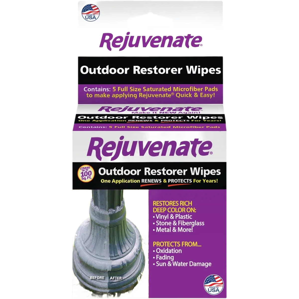 Long-Lasting Rejuvenate Restorer Multi-Purpose Wipes 5-Pack Soft