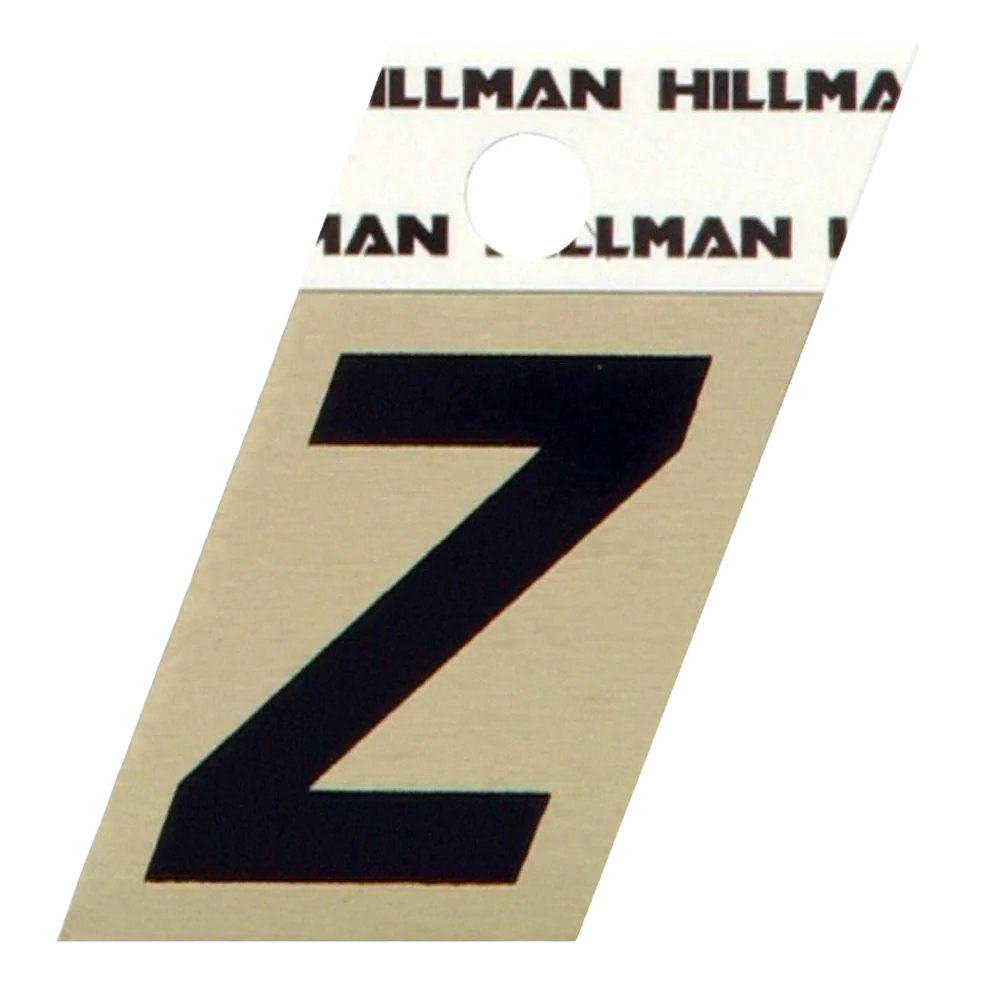 Proven Hillman 1-1 2 in. Black Gold Aluminum Angle Cut Sticker Letter Z High-Quality
