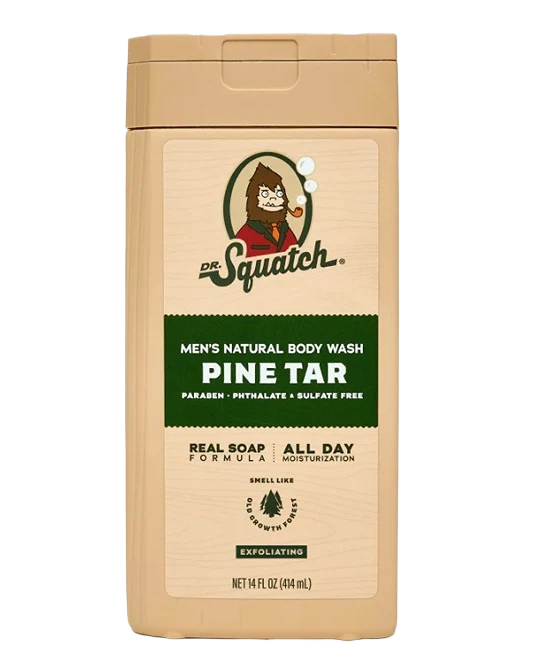 Innovative Dr. Squatch Pine Tar Exfoliating Body Wash 14 oz. Lightweight