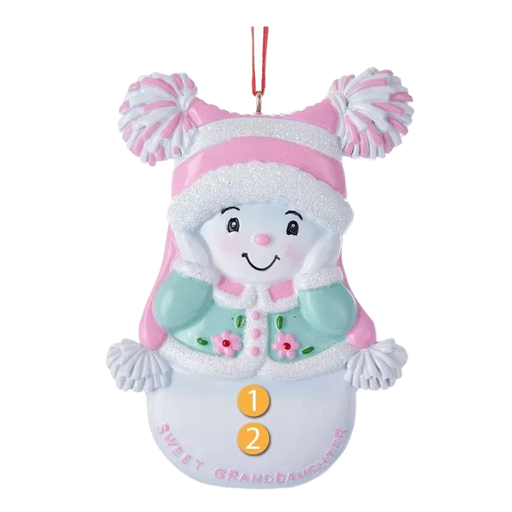 High-Quality Kurt S. Adler Personalized Sweet Granddaughter Snow Girl Ornament First-Class