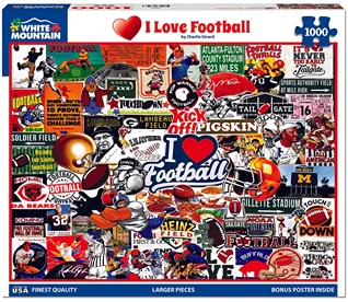 Elegant White Mountain Puzzles I Love Football Puzzle 1000 Piece Organic