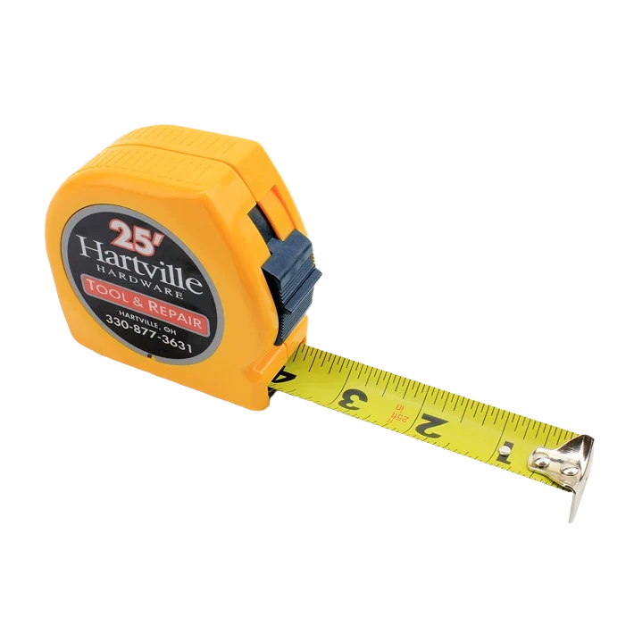 Recyclable Hartville Hardware 25-ft. Yellow Tape Measure Safe