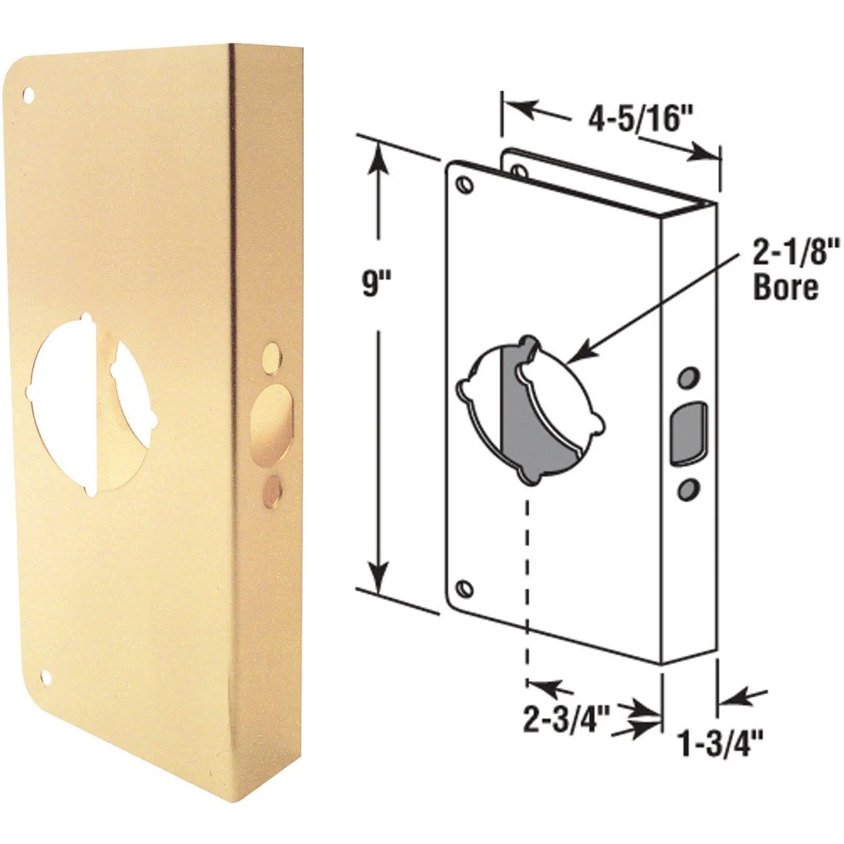 Breathable Defender Security Brass Door Reinforcer 1-3 4 In. x 2-3 4 In. Crafted