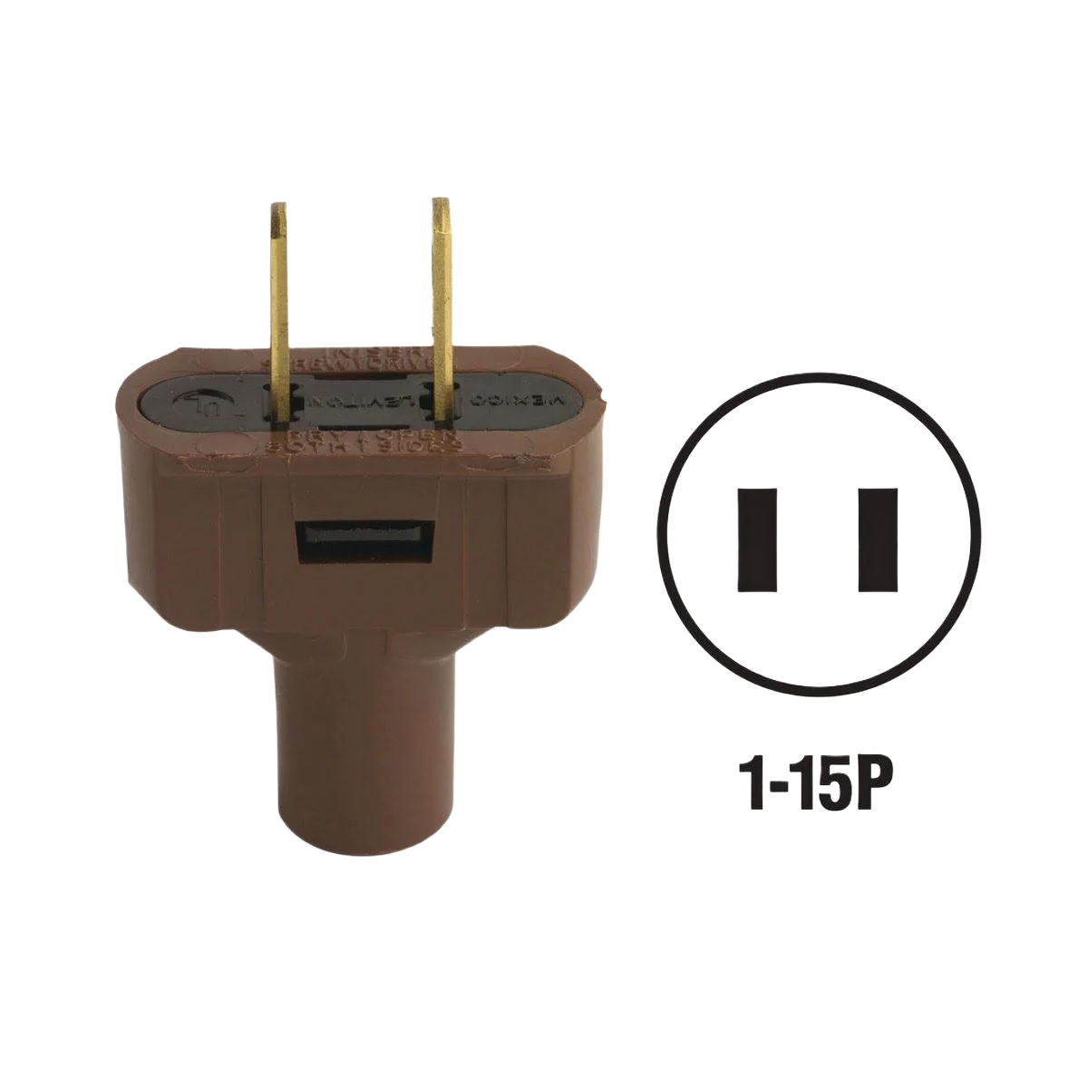 Effective Leviton 15 Amp 125V 2-Wire 2-Pole Brown Vinyl Cord Plug Exclusive