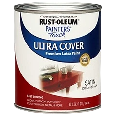 Traditional Rust-Oleum Painters' Touch Colonial Red Satin Paint 1 Quart Premium Material