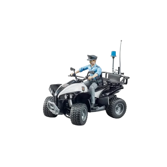 Certified Bruder 63011 Police Quad w Light Skin Policeman and Accessories Flexible