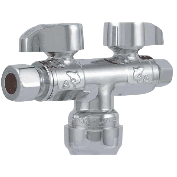 Green SharkBite Dual Brass Push Shut-Off Valve 1 2 x 3 8 - 3 8 Compression Dependable