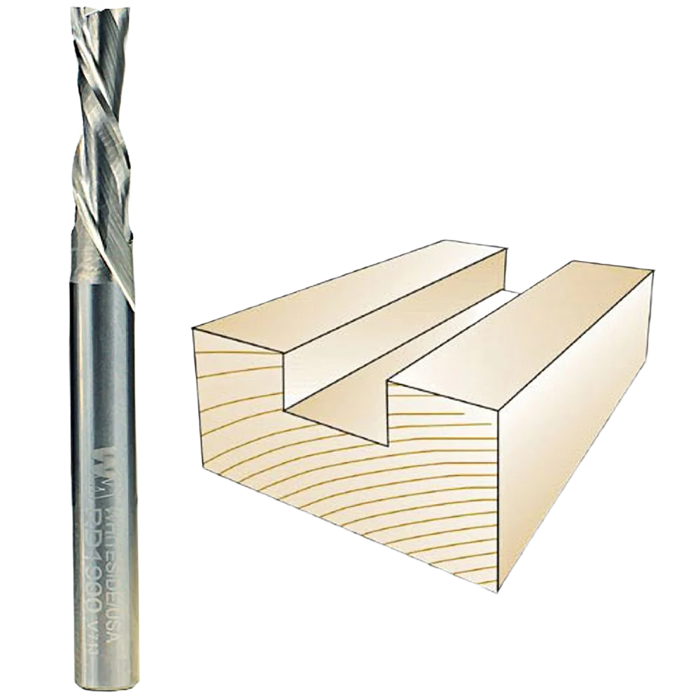 Smart Whiteside Spiral Downcut Bit 1 4 in. SH x 7 32 in. CD x 3 4 in. CL Green