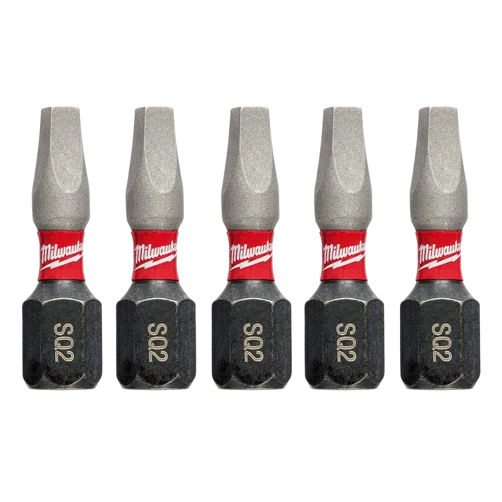 Recyclable Milwaukee SHOCKWAVE™ Impact Duty™ 1 SQ2 Square Bits 5-Pack Elite