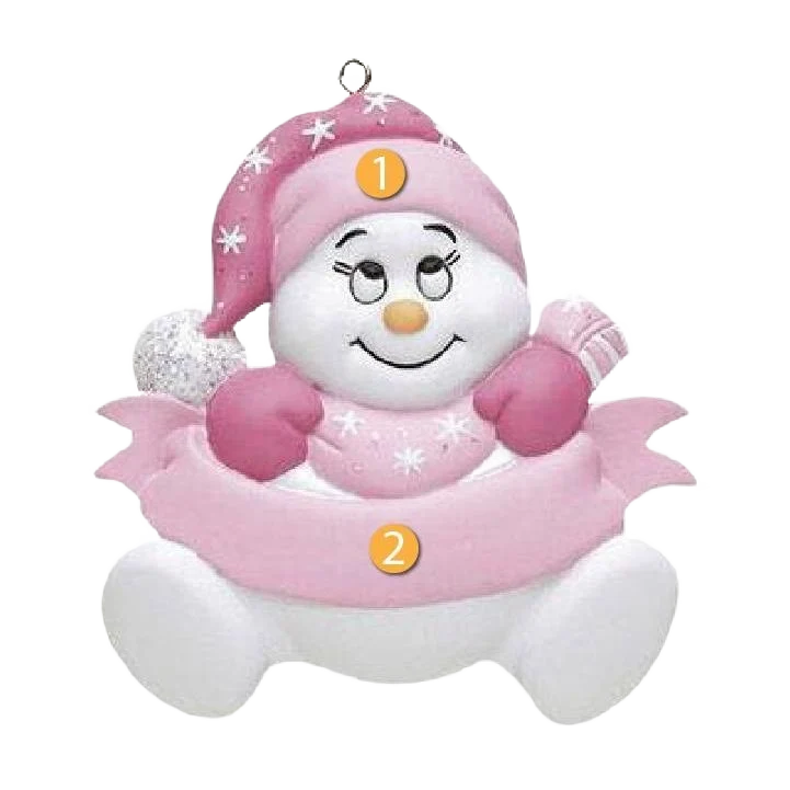Easy-to-Use Rudolph Me Personalized Pink Snowbaby Ornament Minimalist