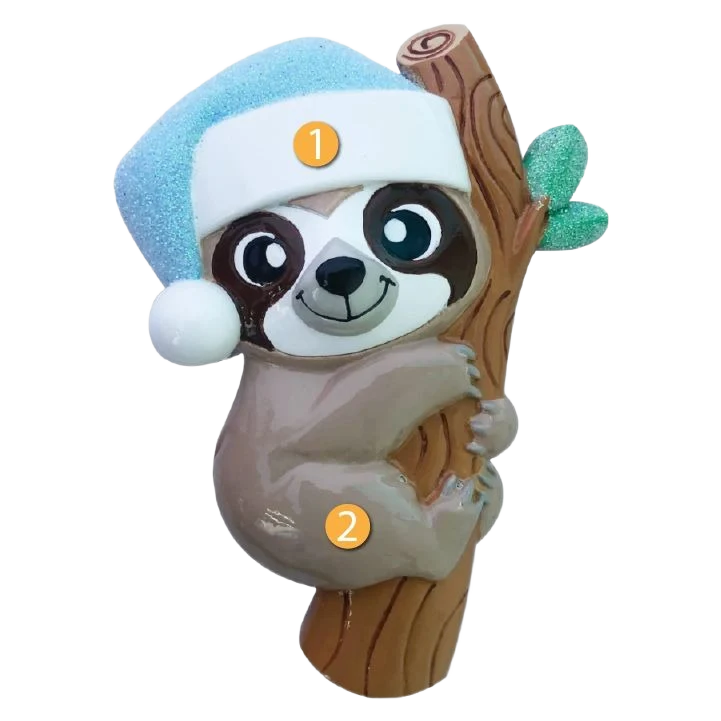 Selected PolarX Personalized Blue Baby Sloth Ornament Consistent