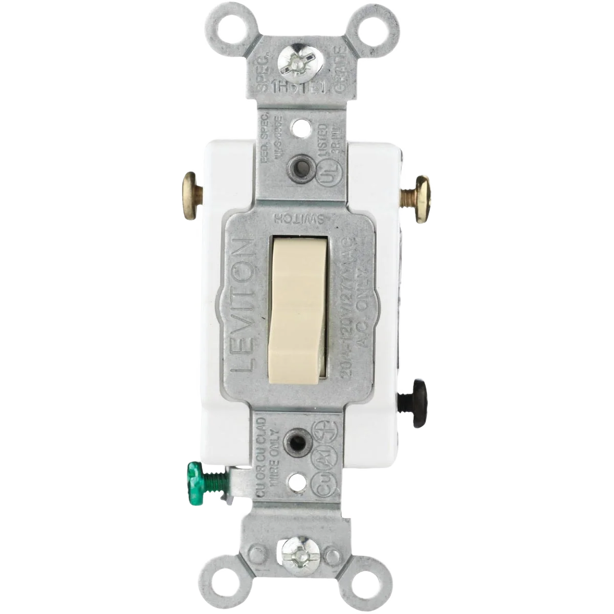 Responsible Leviton Toggle Ivory Grounded Quiet 20A 3-Way Switch Clean