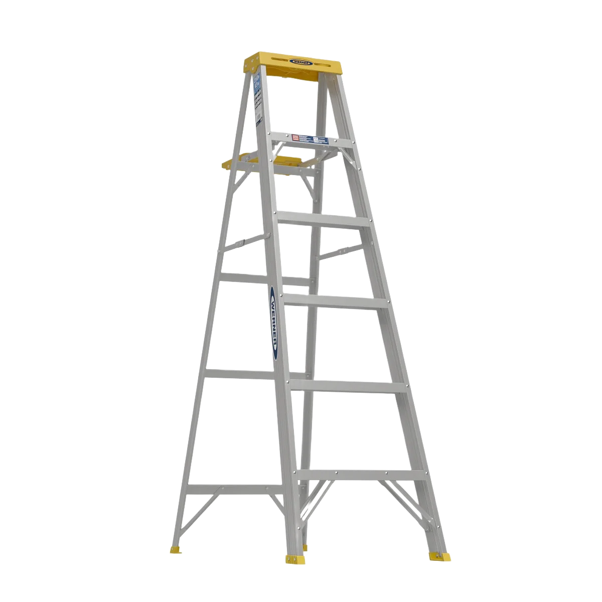 Relaxed Werner 6 ft. Aluminum Type I Step Ladder 250 Lb. Capacity Safe