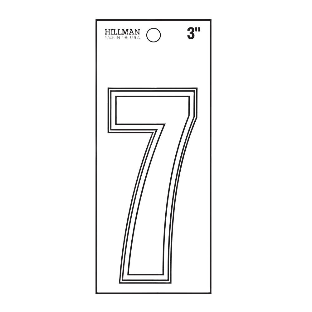 Healthy Hillman 3-In. White Matte Vinyl Die-Cut Sticker Thin Number 7 Stylish