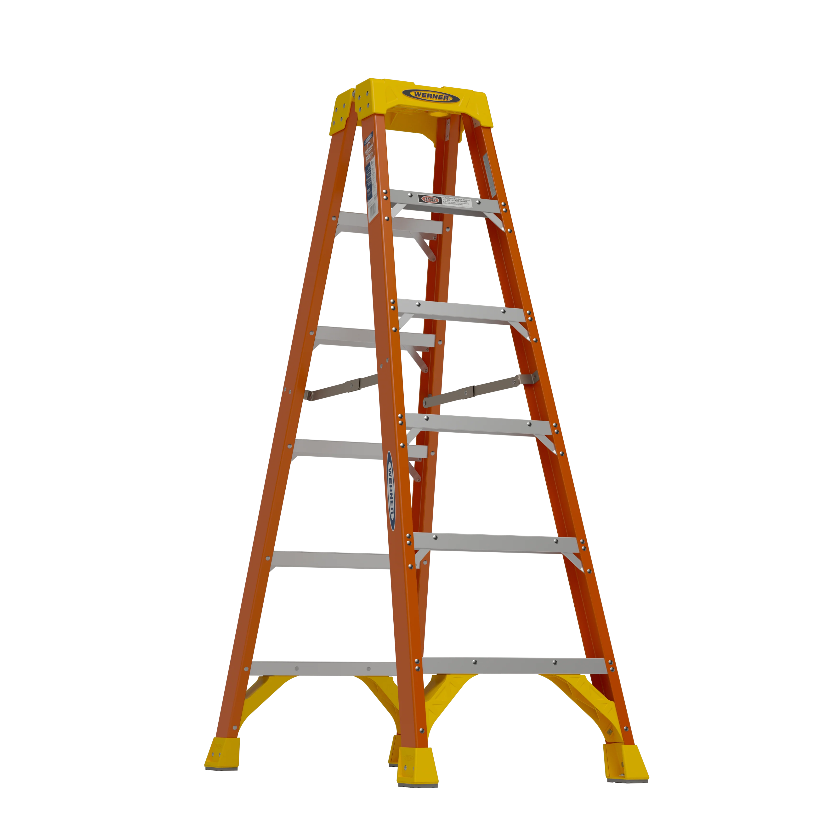 Contemporary Werner 6 ft. Twin Step Fiberglass Step Ladder Solid