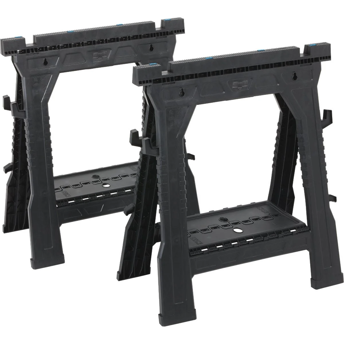 Smart Channellock 27 in.1 000 lb. Capacity Plastic Folding Sawhorse Set 2-Pack Responsible