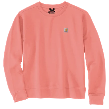 Long-Lasting Carhartt Women's Small Aged Coral TENCEL trade Fiber Series Crewneck Sweatshirt Top-Quality