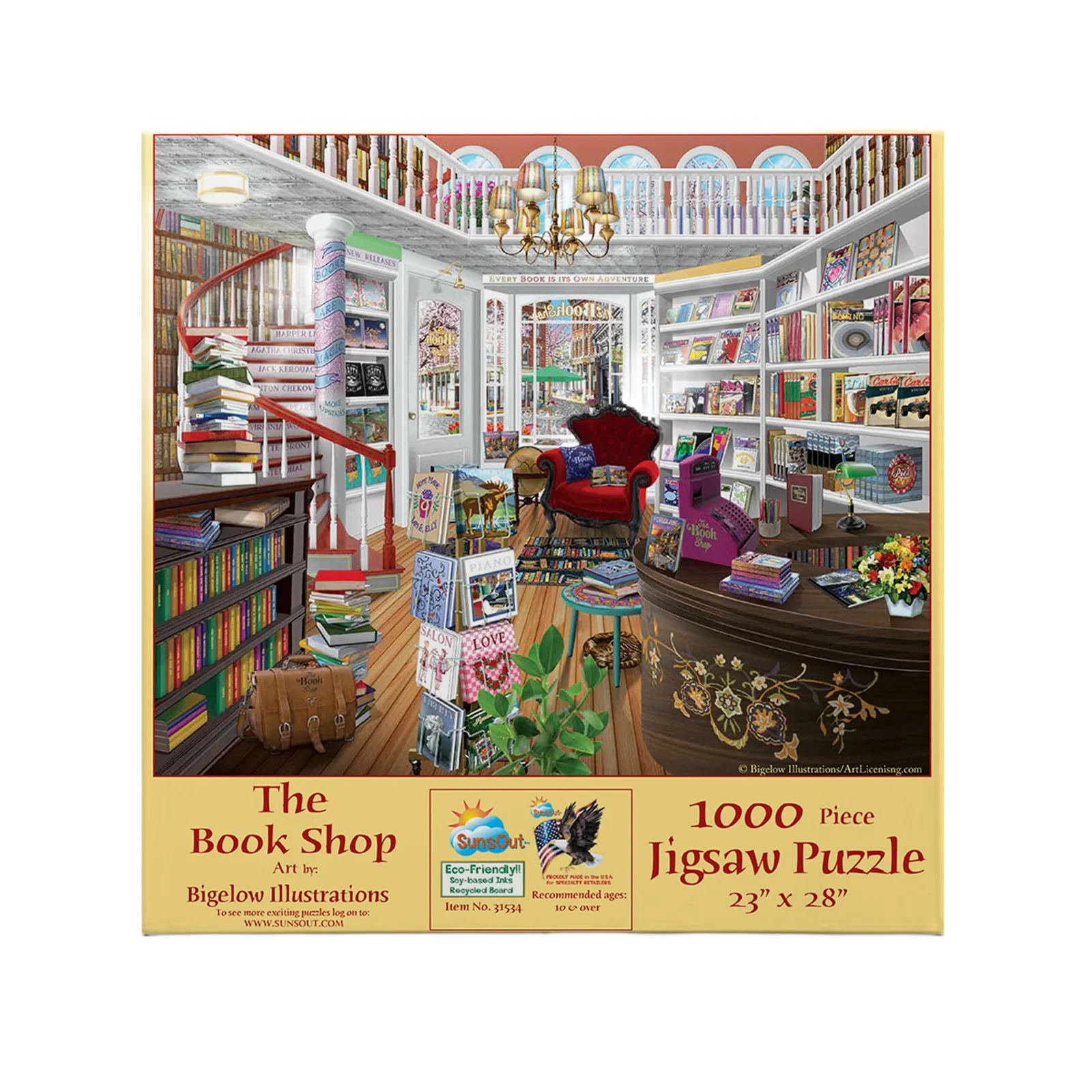 Practical SunsOut The Book Shop Jigsaw Puzzle 1000-Pc High-Grade