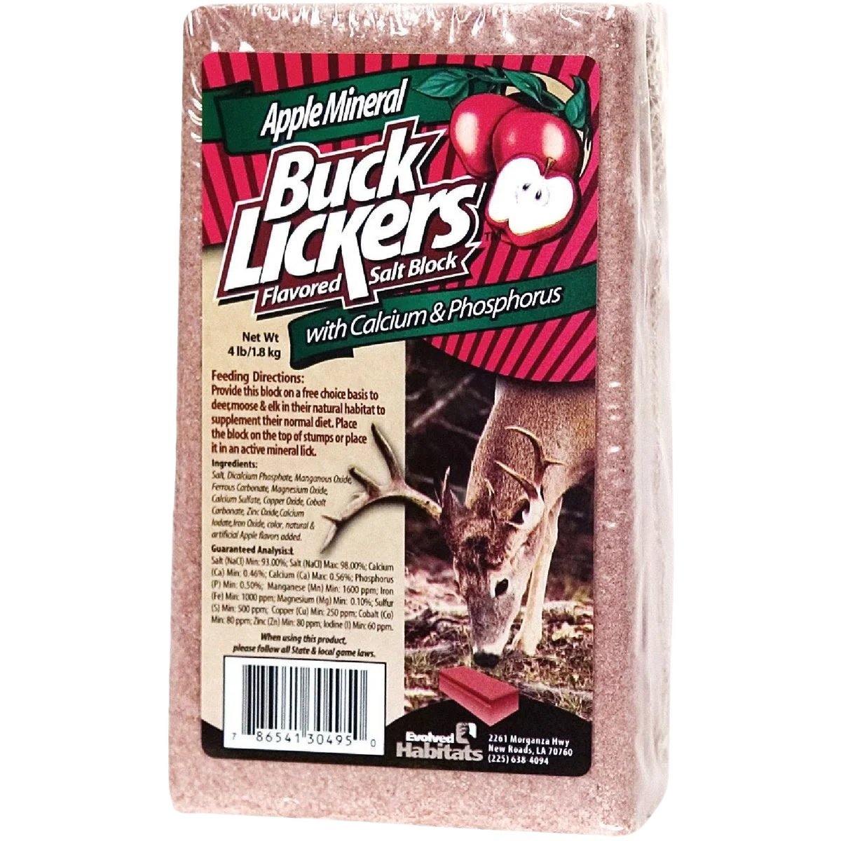 Pure Buck Lickers Flavored Salt Block with Calcium and Phosphorous 4 lb. Classic