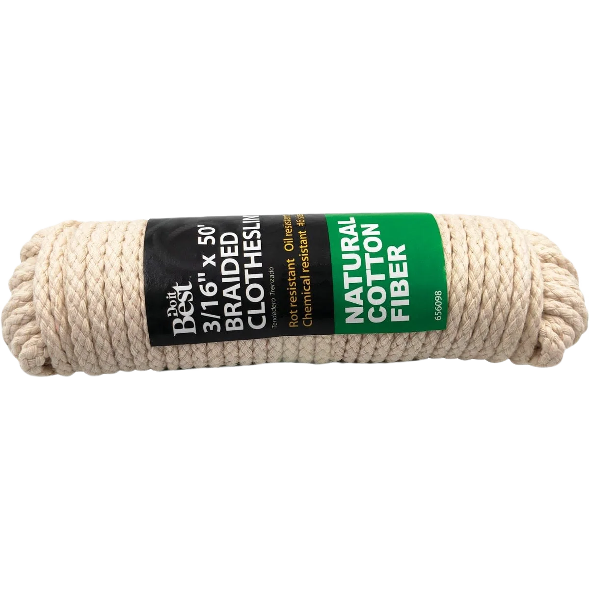 High-Grade Do it 50 ft. White 6 Braided Clothesline 21 lb. Load Limit Reusable
