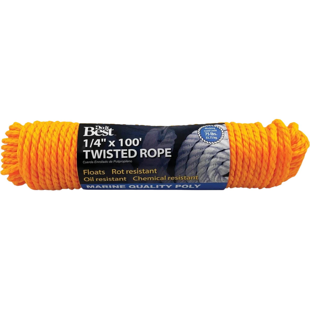 Healthy Do it Yellow Twisted Polypropylene Packaged Rope 1 4 In. x 100 Ft. Innovative