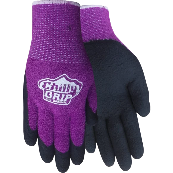 Healthy Red Steer Women's Medium Purple Chilly Grip Water Resistant Gloves High-Performance
