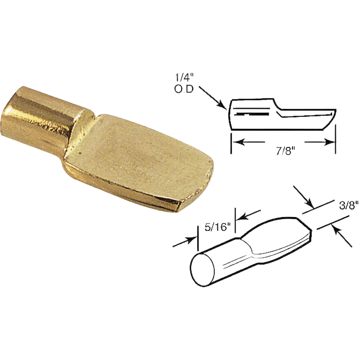 World-Class Prime-Line 1 4 Brass Spoon-Style Shelf Support Peg 8-Ct Expertly Made