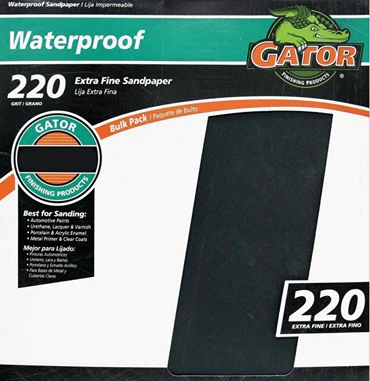 Green Gator 9 x 11 Waterproof 220-Grit Extra Fine Sandpaper Single Sheet Advanced