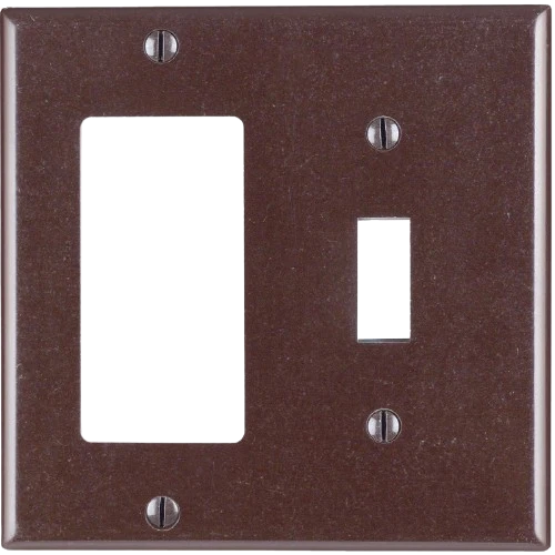Recyclable Leviton Decora Brown 2-Gang Thermoset Single Toggle Rocker Wall Plate Reliable