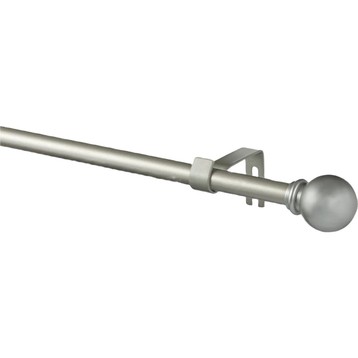 Fashionable Kenney Chelsea Silver Single Curtain Rod 28 in. High-Grade