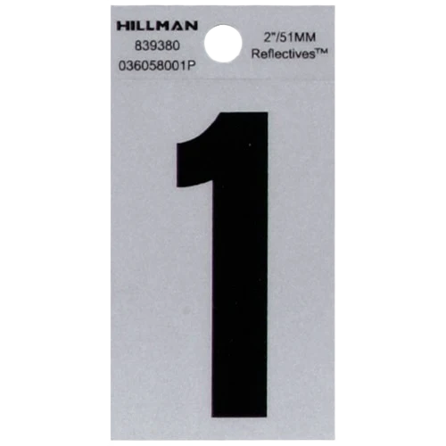High-Quality Hillman 2-In. Adhesive Black Silver House Number 1 Fashionable
