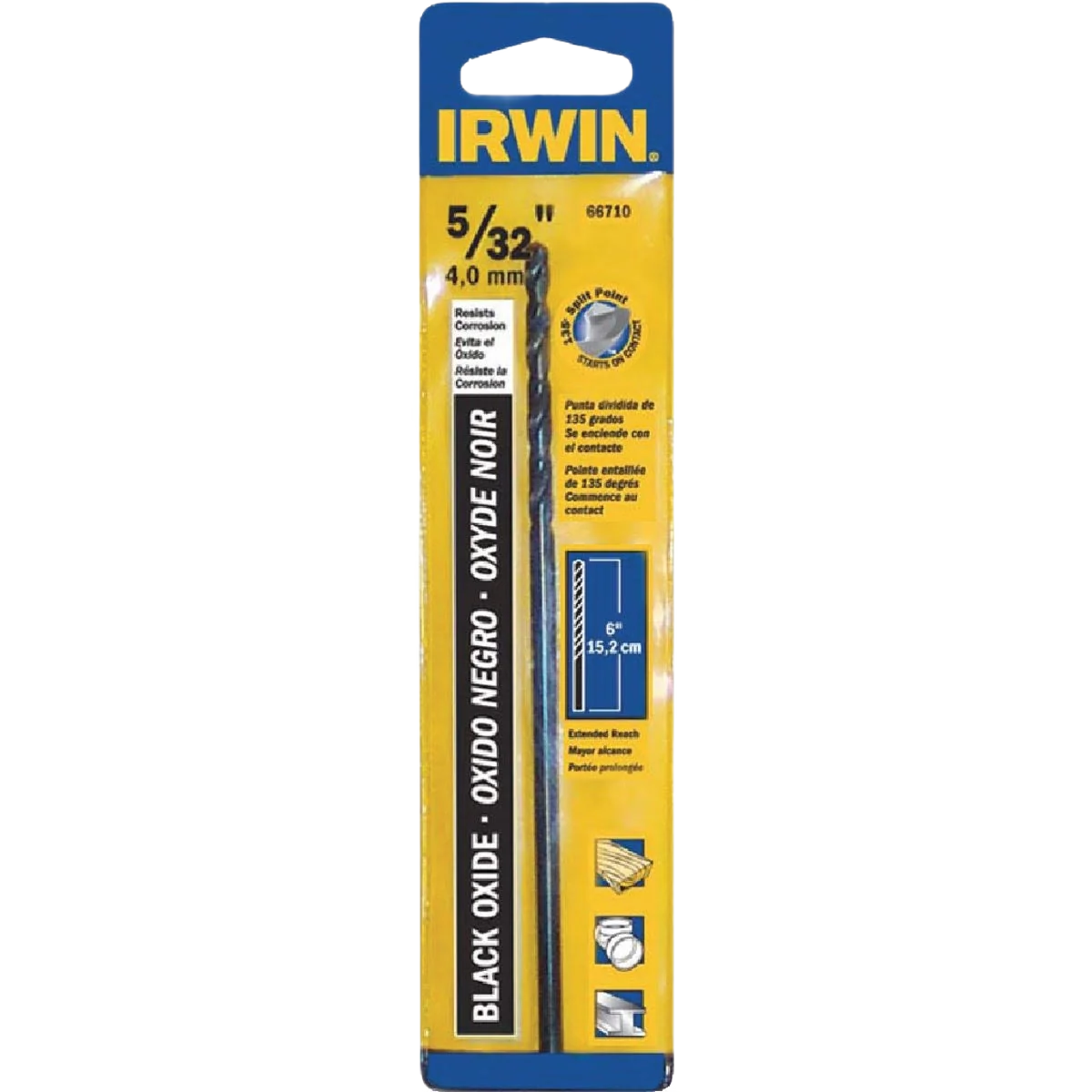 Exceptional Irwin 5 32 x 6 in. M-2 Black Oxide Extended Length Drill Bit High-Quality
