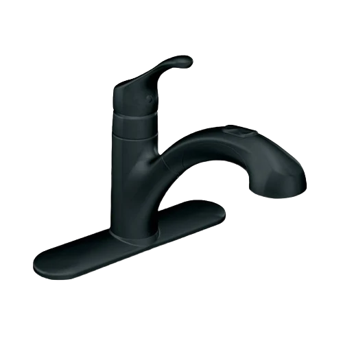 Organic Moen Renzo Black Single Handle Pull-out Kitchen Faucet Crafted