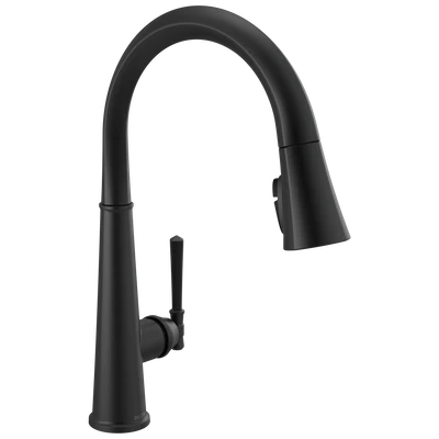 High-Quality Delta Emmeline Matte Black Single Handle Pull Down Kitchen Faucet Certified