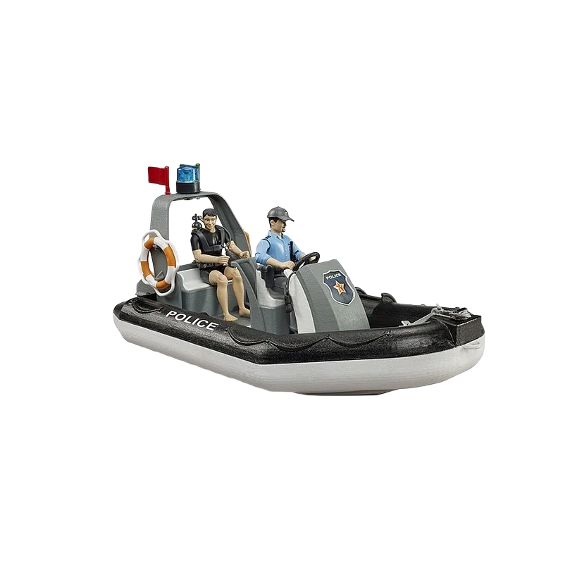 Advanced Bruder Police Boat With Rotating Beacon Light World-Class