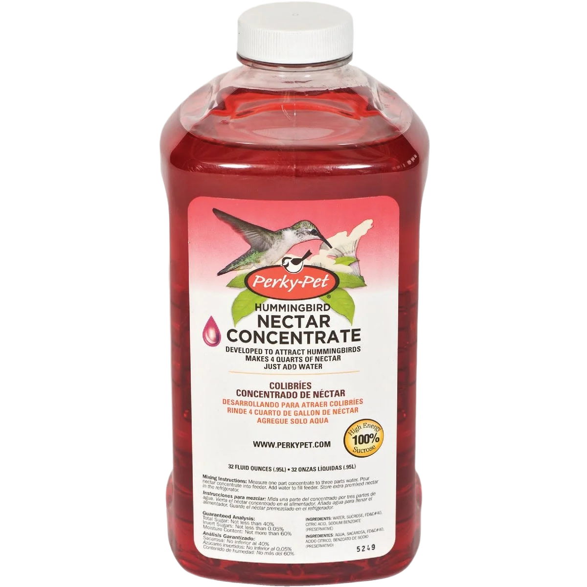 Original Design Perky-Pet Red Liquid Concentrate Hummingbird Nectar 32 oz. Flexible