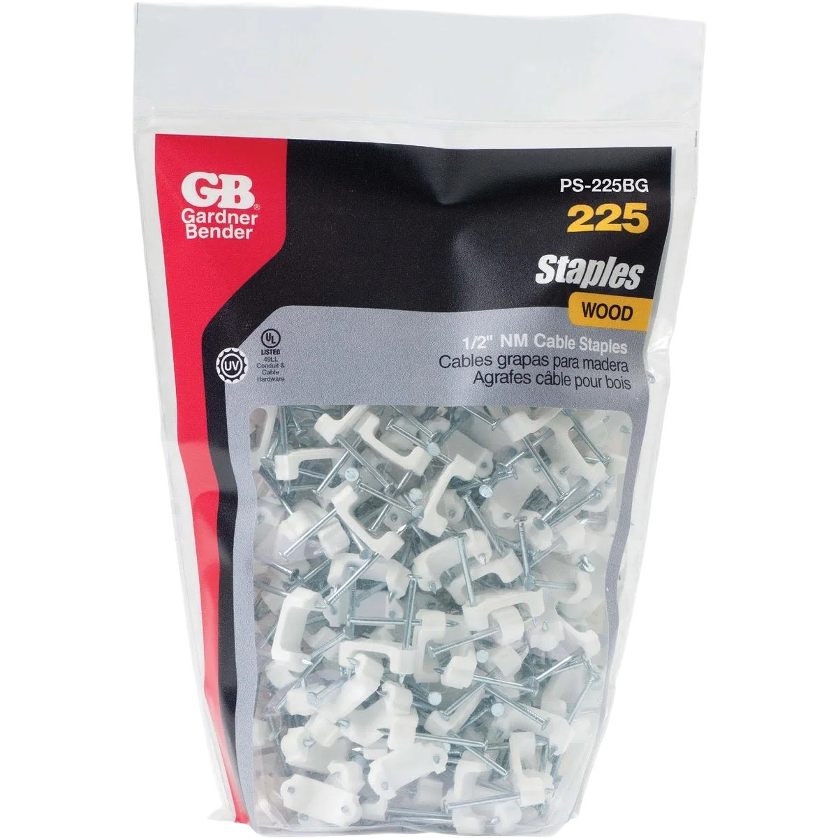 Top-Quality Gardner Bender 1 2 In. x 3 8 In. Poly Cable Staple 225-Count Quality