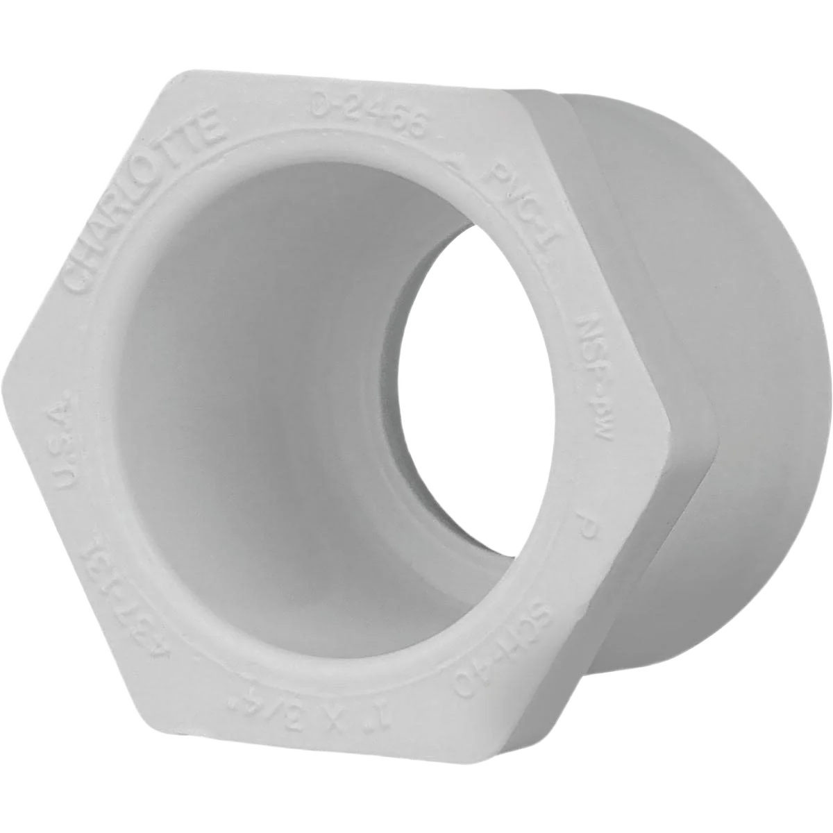 Flexible Charlotte Pipe 1 SPG x 3 4 Slip PVC Bushing Fashionable