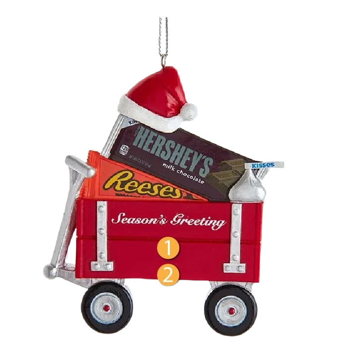 Original Kurt S. Adler Personalized Hershey's Wagon Ornament Secure