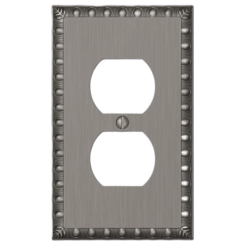 Sophisticated Amerelle 1 Duplex Egg and Dart Antique Nickel Wall Plate Unique
