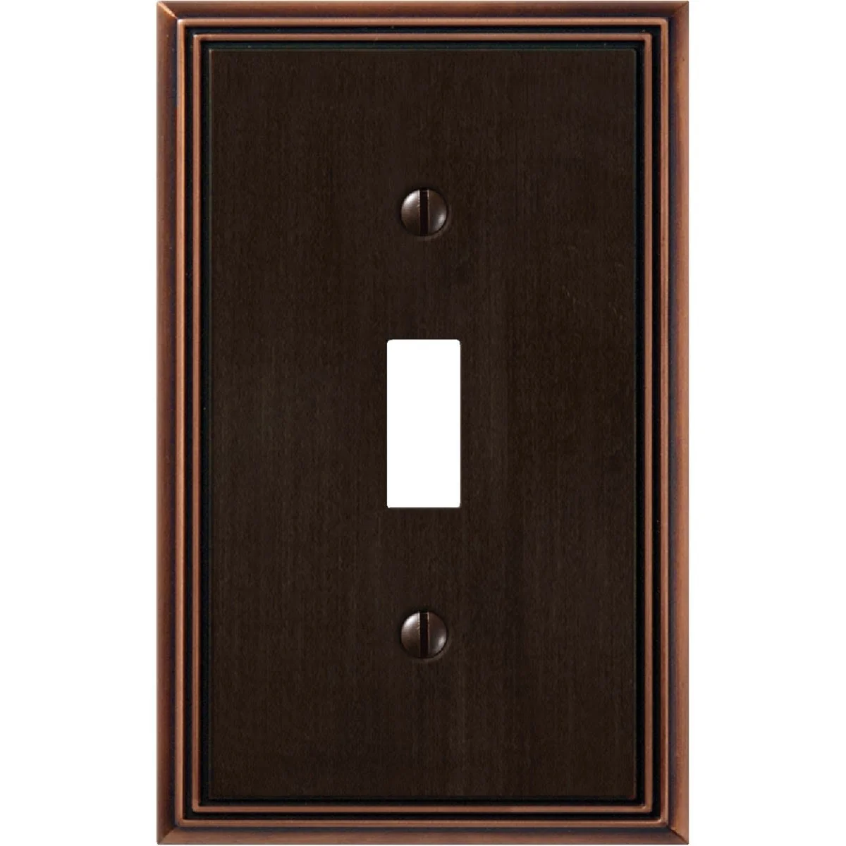 Certified Amerelle Metro Line Cast Metal 1-Gang Toggle Switch Wall Plate Aged Bronze Functional