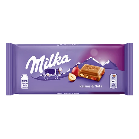 User-Friendly Milka Chocolate Bar with Raisins Nuts Stylish