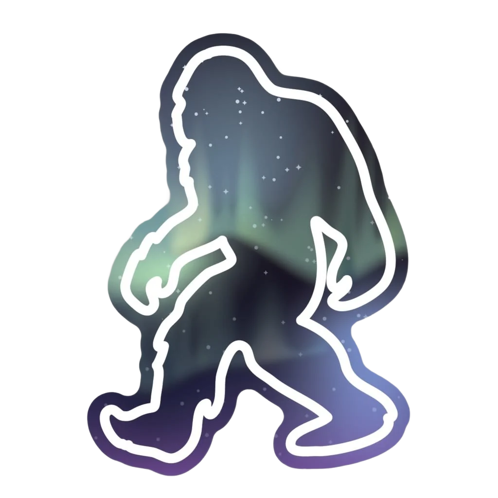 Elegant Stickers Northwest Northern Lights Sasquatch Sticker Lightweight