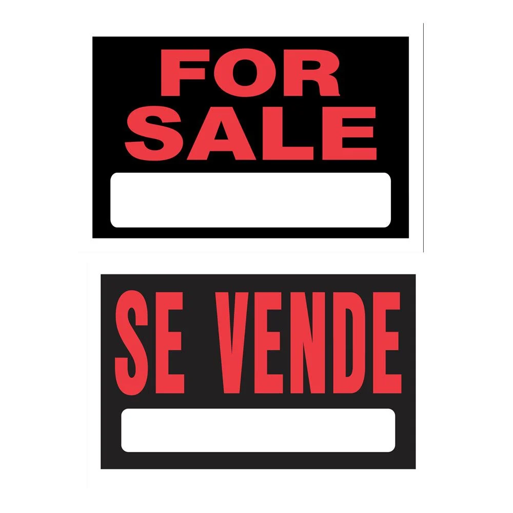Premium Hillman 8 in. x 12 in. Bi-Lingual 2-Sided For Sign Carefully Designed