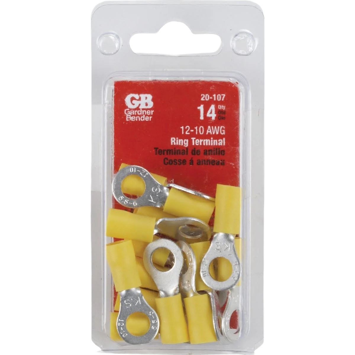 Fast Gardner Bender 12 to 10 AWG 12 to 1 4 In. Vinyl-Insulated Barrel Ring Terminal 14-Pack Smart