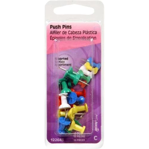 Consistent Anchor Wire Assorted Push Pins 16 Pieces High-Grade