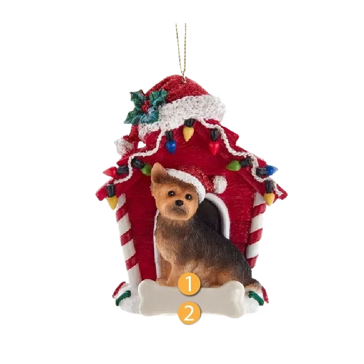 Responsible Kurt S. Adler Personalized Yorkshire Terrier with Dog House Ornament Original