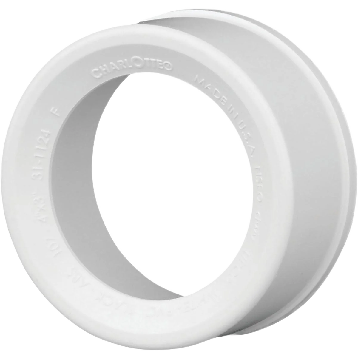 Long-Lasting Charlotte Pipe Schedule 40 DWV Flush PVC Bushing 4 In. SPG x 3 In. Hub Secure