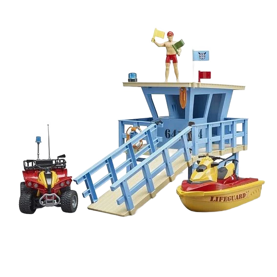 Smooth Bruder BWorld Lifeguard Station with Quad Watercraft Elegant